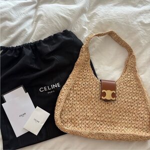 Calfskin and Raffia Beach Bag